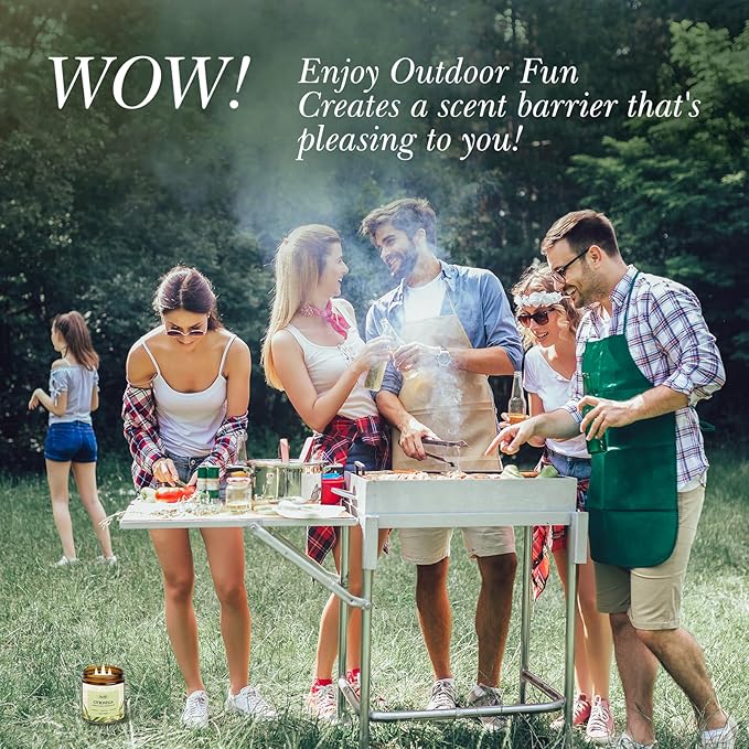 Auelife Lemongrass Scented Candle | 3-Wick Jar Candle - 12oz Natural Soy Wax - Citronella Scent for Indoor Outdoor Use, Long Lasting Aromatherapy Gifts for Fathers Day, Summer, 50+ Hour Burn