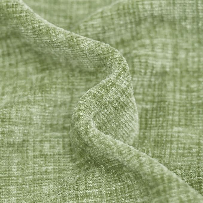 CaliTime Throw Pillow Covers Decorative 22 X 22 Inches Pack of 2 Cozy Chenille Cushion Cases for Couch Sofa Bed Living Room Home Sage Green