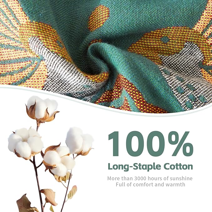 Cotton Throw Blanket Ultra Soft Bed Throw Reversible Queen Size Blanket for Bed Farmhouse Decor Sofa Cover Multifunctional use (60"x80",01-Cute Bird)