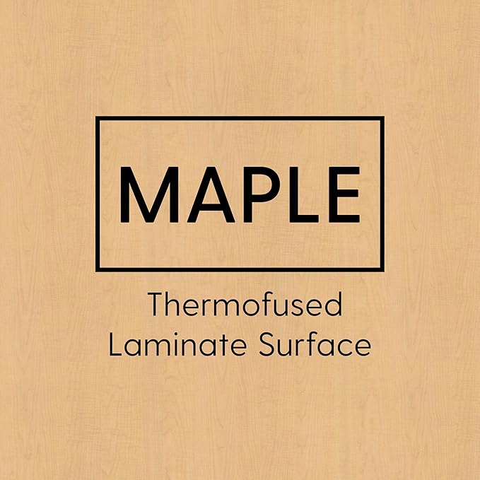 FDP Rectangle Activity School and Classroom Kids Table (30 x 48 inch), Chunky Toddler Legs, Adjustable Height 15-24 inches - Maple Top and Red Edge