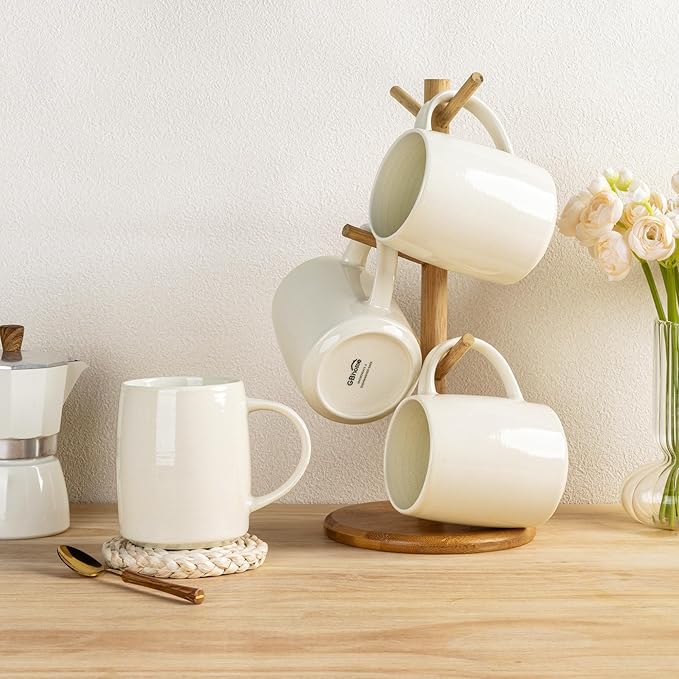 GBHOME Large Coffee Mugs Set of 6, 18oz Handmade Ceramic Coffee Mugs Set with Gradient color for Latte/Tea/Beer/Hot Cocoa, Dishwasher & Microwave Safe