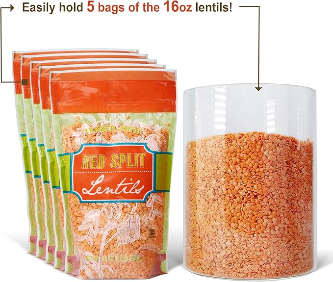 Glass Jars with Bamboo Lids, Glass Food Jars and Canisters Sets, Flour Jar, Large Food Canister with airtight lids, Flour Storage Container, Pantry Jars, 100oz