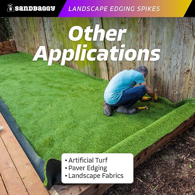 Sandbaggy 6 inch Galvanized Landscape Edging Spikes - Spiral Landscape Nails - 7 Gauge Steel - Great for Hard Rocky Soil - Also Great for Paver Edging, Artificial Turf, Landscape Fabric (100, 6 inch)