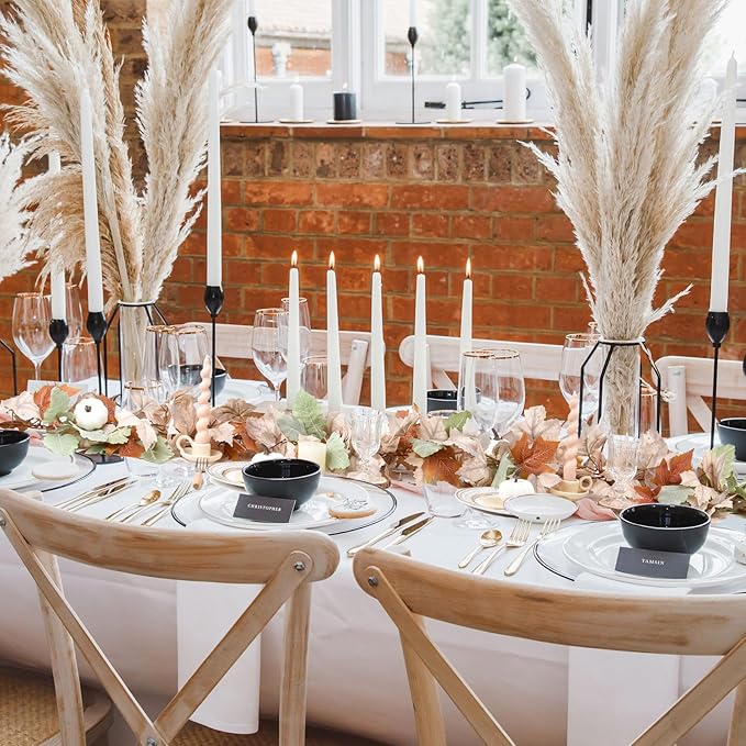 DearHouse 2 Pack Fall Maple Leaf Hanging Vine Garland Artificial Autumn Foliage Thanksgiving Decor for Home Wedding Fireplace Party Christmas (White&Green)