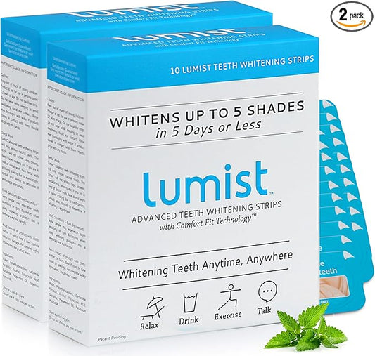 Advanced Teeth Whitening Strips – Pack of 20 (10 Treatments) - 5 Shades Brighter in 5 Days - Mint Flavored with Enamel Safe Comfort Fit Technology - Teeth Whitening Kit for Sensitive Teeth