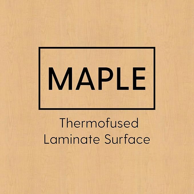 Factory Direct Partners FDP Rectangle Activity School and Classroom Kids Table (36 x 60 inch), Toddler Leg, Adjustable Height 15-24 inches - Maple Top and Red Edge