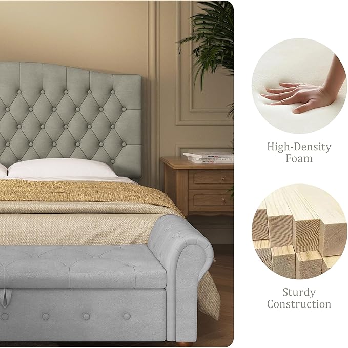 Velvet Upholstered Headboard Queen/Full Size Latest Model Wall Mount, Bed Frame Mount, Featuring High-Density Sponge Padding, Luxury Texture Easy Assembly Comfort and Style-Taupe