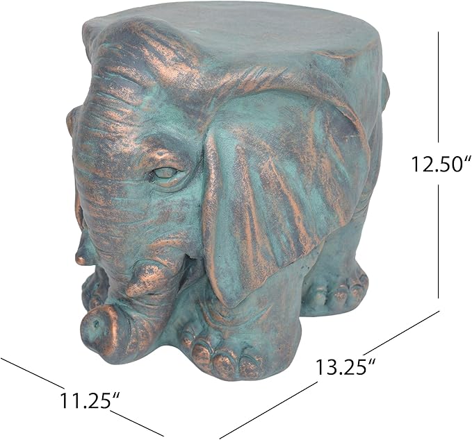 Christopher Knight Home Salome Elephant Garden Stool, Copper Patina