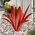 TOMBABY Enlarge Thickened Wind Resistant Metal Agave Garden Art Metal Plant Country Garden Sculpture Statue Outdoor Decoration Agave Metal Plant Courtyard Garden Lawn Ornament Gift (2, 12 Leaves red)