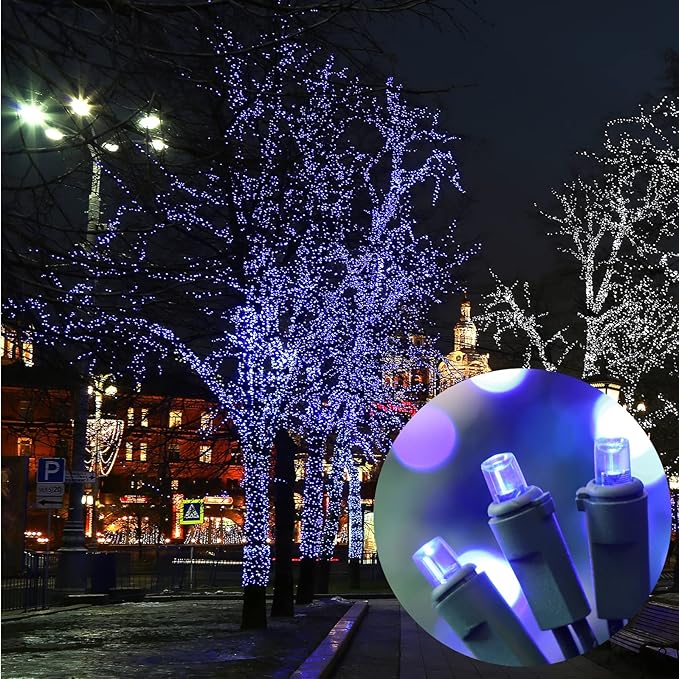 100 Count Blue - String Lights - 21.6FT LED Christmas Lights, Mini led Lights for Indoor Outdoor Home Holiday Party Wedding Independence Day Decoration