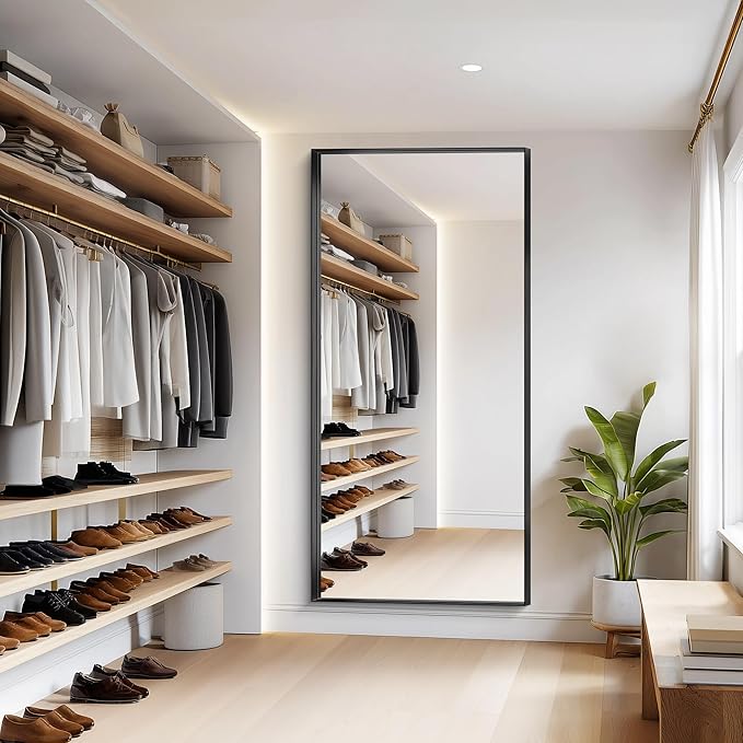 Black Bathroom Mirror, 72x36 Inch Rectangular Deep Frame Mirror, Large Wall Mounted Bathroom Vanity Mirror Over Sink for Bedroom,Restroom, Living Room, Hangs Vertically or Horizontally