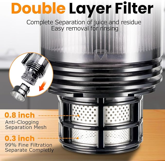 Cold Press Juicer,Slow Masticating Juicer Machines with 5.3" Large Feed Chute for Most Fruits and Vegetables,Easy to Clean Lemon Orange juicer with 250W Motor and High Juice Yield,Metal Gray