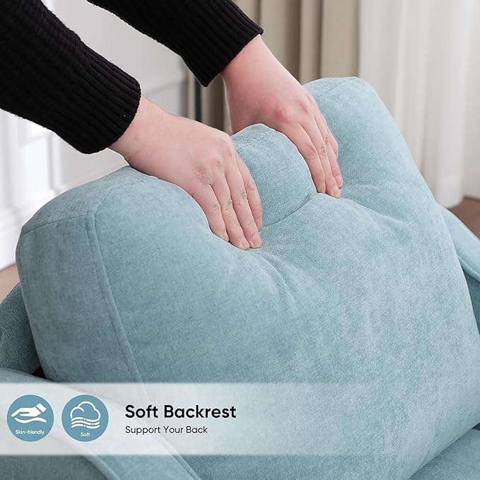 Accent Chair for Living Room, Mid Century Modern Reading Chair for Bedroom, Upholstered Armchair with Side Pockets, Comfy Single Sofa Side Chair for Office, Apartment, Small Room, Teal Green