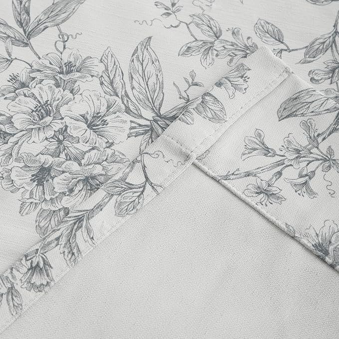 Pinch Pleated Vintage Floral Curtains - Room Darkening Drapes for Bedroom Living Room.2 Panels,72 Inches Wide 82 Inches Long