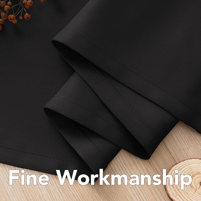 H.VERSAILTEX Blackout Curtains for Bedroom Thermal Insulated Room Darkening Living Room Curtains 72 Inch Long Grommet Privacy Protection Window Curtain Panels/Drapes for Nursery, 2 Panels,Jet Black