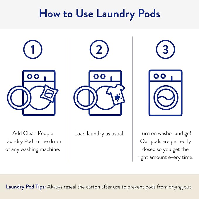 Clean People Laundry Detergent Pods - Recyclable Packaging, Hypoallergenic, Stain Fighting - Ultra Concentrated, Laundry Soap - Spring, 192 Pack