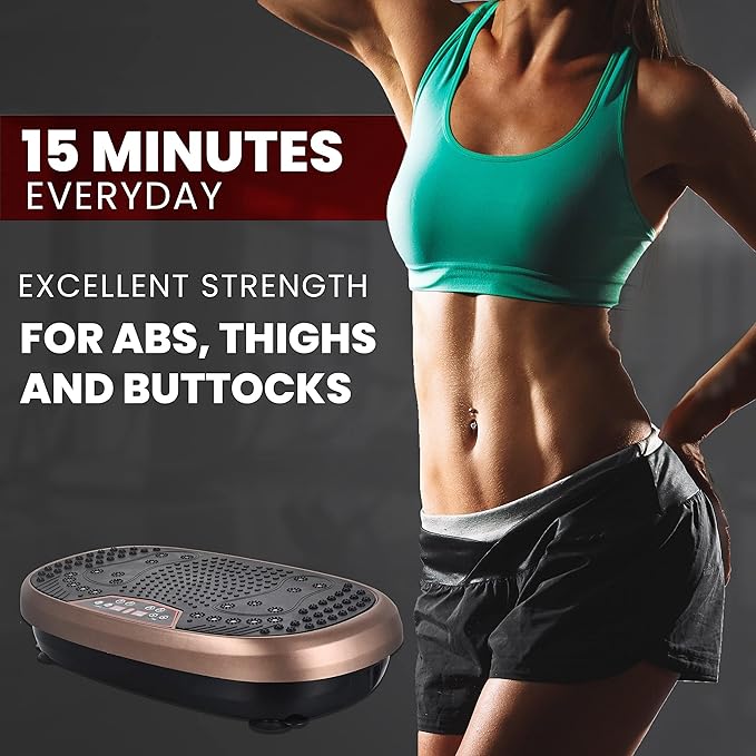 EILISON FitMax 3D XL Vibration Plate Exercise Machine - Whole Body Workout Vibration Platform w/Loop Bands - Lymphatic Drainage Machine for Weight Loss, Shaping, Wellness, Recovery