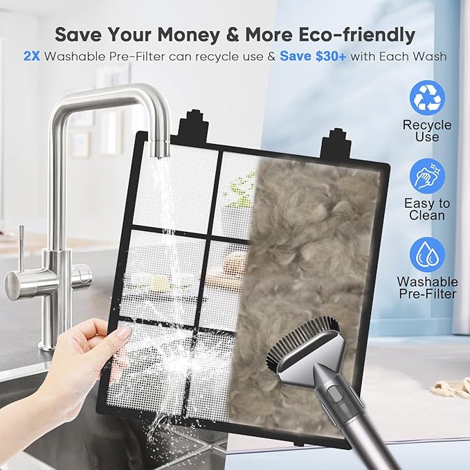 Air Purifier for Home Large Room Bedroom Up to 3000 Ft² with Washable Pre-Filter, Air Quality Monitor, HEPA Air Purifiers with Sleep Mode for Dust, Pollen,Black