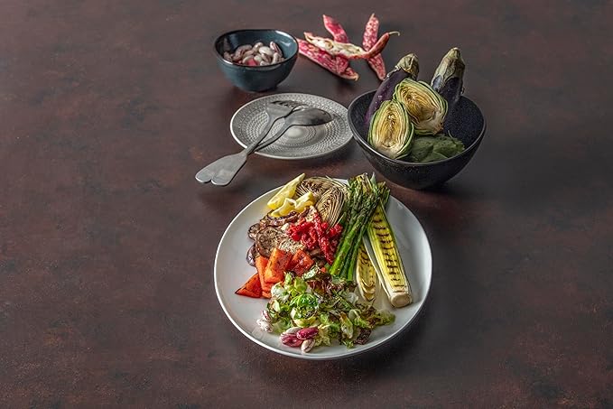 Fortessa Ashton 18/10 Stainless Steel, 2 Piece Serving Set, Antiqued Silver