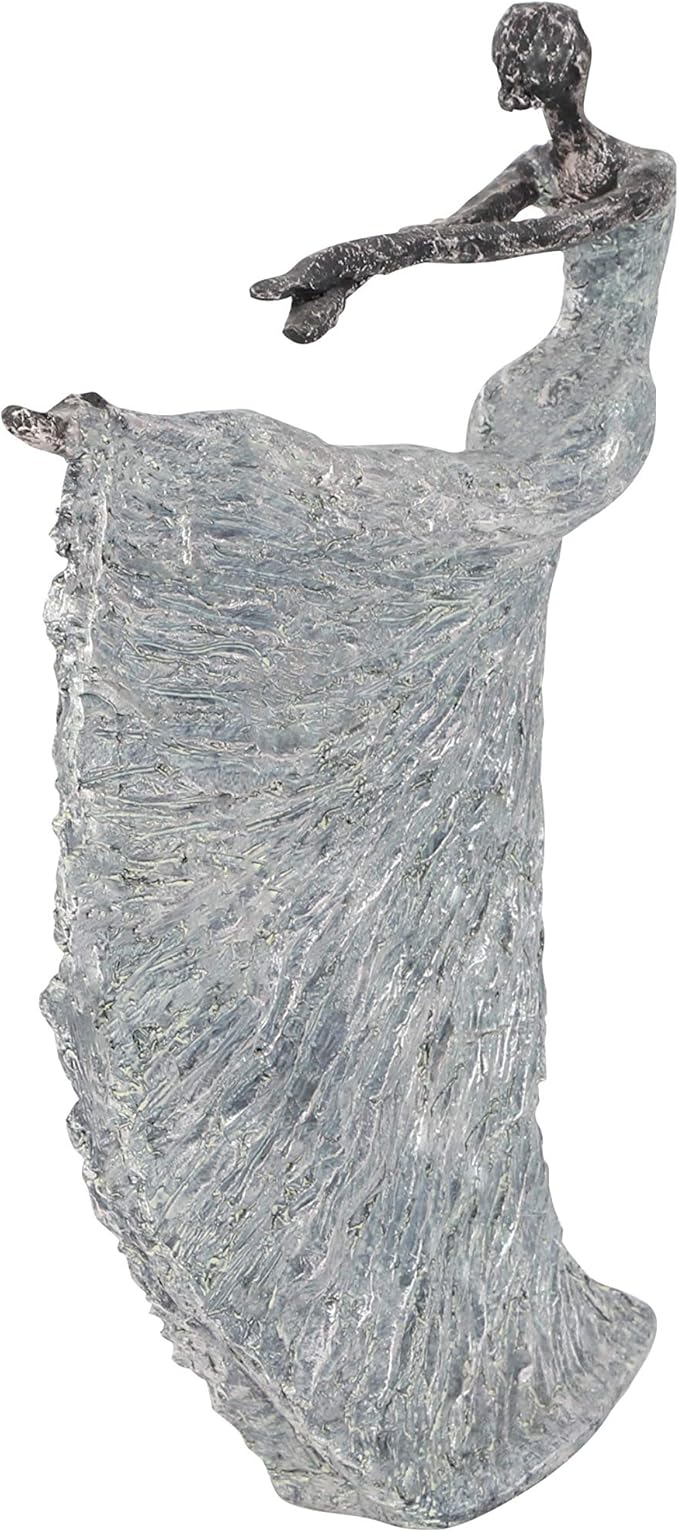 Deco 79 Polystone Dancer Decorative Sculpture Home Decor Statue, Accent Figurine 12" x 3" x 16", Gray