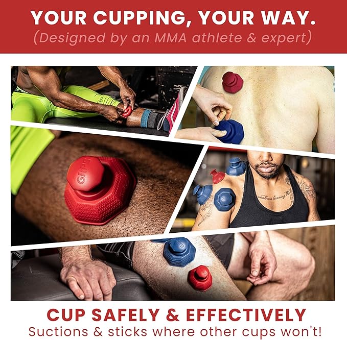 Cupping Therapy Set – Cupping Kit for Massage Therapy – Silicone Cups – Massage Cups – Smart Cupping for Fascia and Myofascial Release (Small, RED)