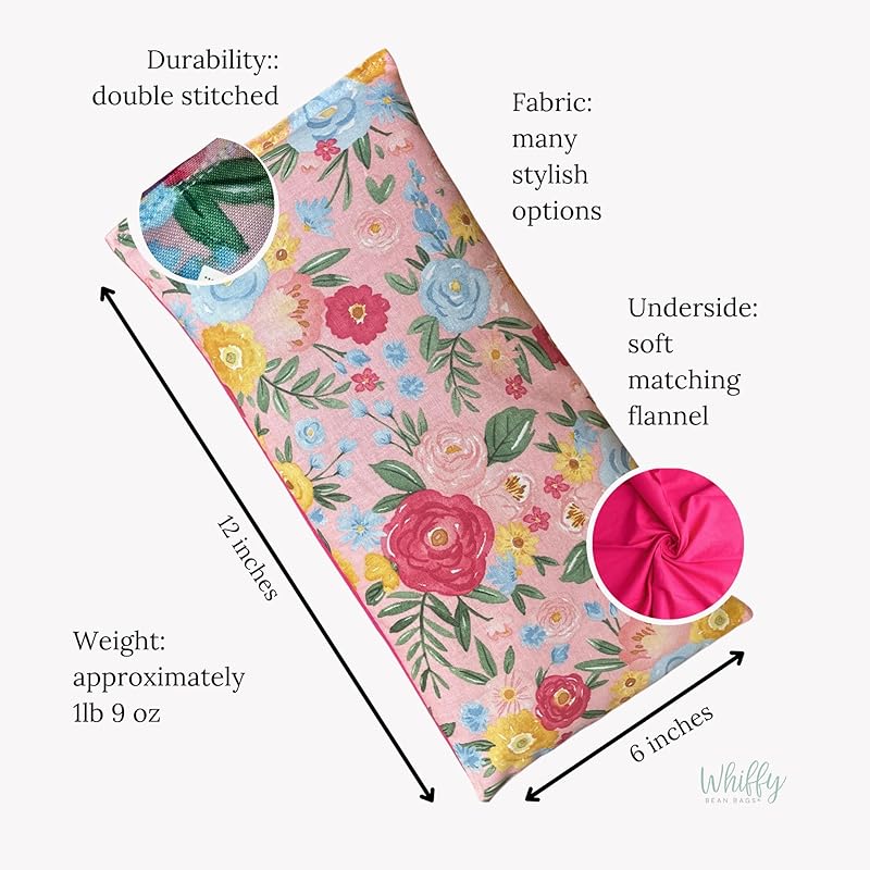 Large Microwave Heating Pad with Flax Seed, Scented or Unscented, Good For Back Pain or Cramps, Moist Heat Therapy or Ice Pack, Microwavable Bean Bag, 6" x 12" (Lemon, Lavender & Chamomile)