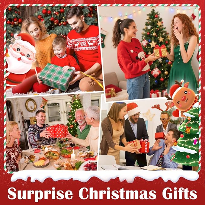 Christmas Snow Globe Lantern Christmas Decorations Gifts Barn Snowman Santa Claus Cardinal Winter Farm Scene Musical Glitter Snowfall USB/Battery Timer 12 inch