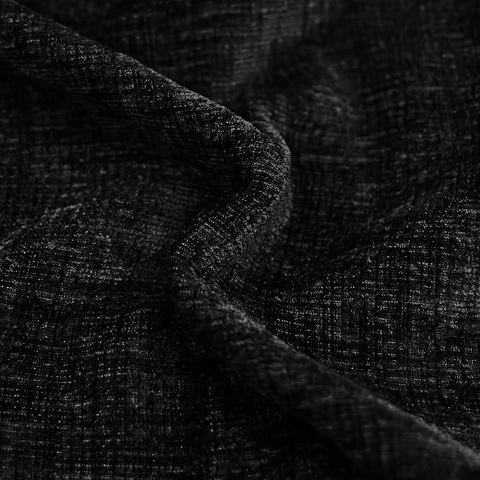 CaliTime Throw Pillow Covers Decorative 16 X 16 Inches Pack of 2 Cozy Chenille Cushion Cases for Couch Sofa Bed Living Room Home Black