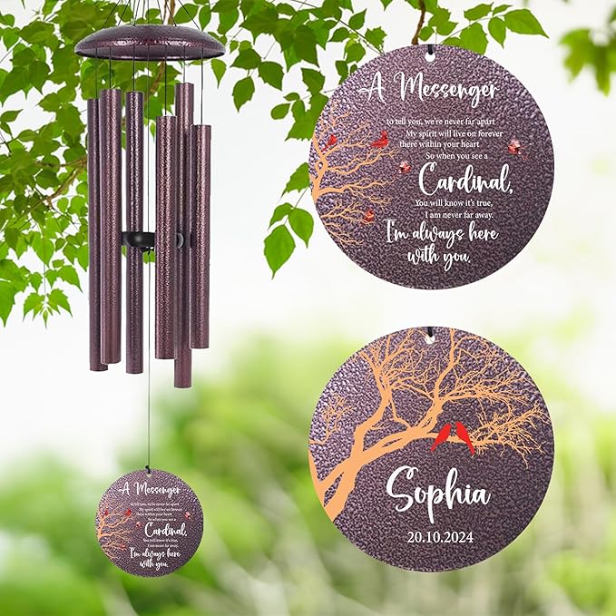 ASTARIN Outside Wind Chimes for Loss of Loved one, Personalized Sympathy Gift for Loss Mother/Father, Windchimes Outdoors Condolences Gift for Women/Men, Garden Decoration, 32 inch