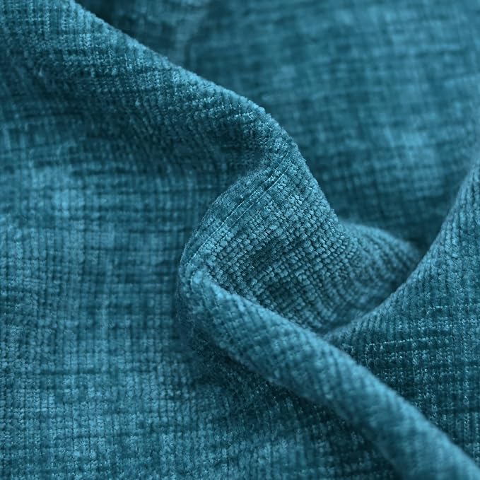 CaliTime Throw Pillow Covers Decorative 12 X 20 Inches Pack of 2 Cozy Chenille Cushion Cases for Couch Sofa Bed Living Room Home Ocean Blue