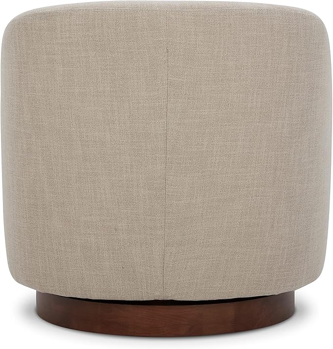 CHITA Swivel Accent Chair, FSC Certified Upholstered Fabric Barrel Chair for Living Room Set of 2, Fully Assembled, Flax Beige