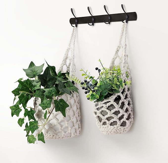 2PK Wall Planters for Indoor Plants, Macrame Plant Hanger | Wall Planter, Plant Hanger, Hanging Planter (2PK, for 6 inch Pot)