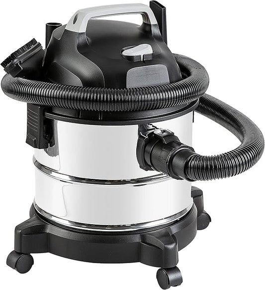 Amazon Basics Wet Dry Vacuum Cleaner, 4 gallon Shop, 3 HP Stainless Steel, Grey/Black