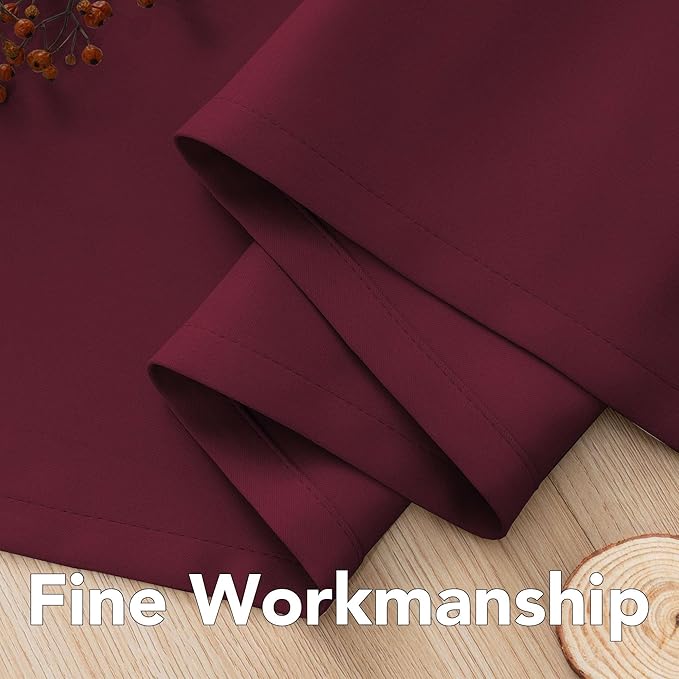 H.VERSAILTEX Christmas Blackout Curtains Premium Blackout Thermal Insulated Room Darkening Curtains for Bedroom/Living Room - Classic Grommet Top (2 Panels, Burgundy, 52 Inch by 45 Inch)