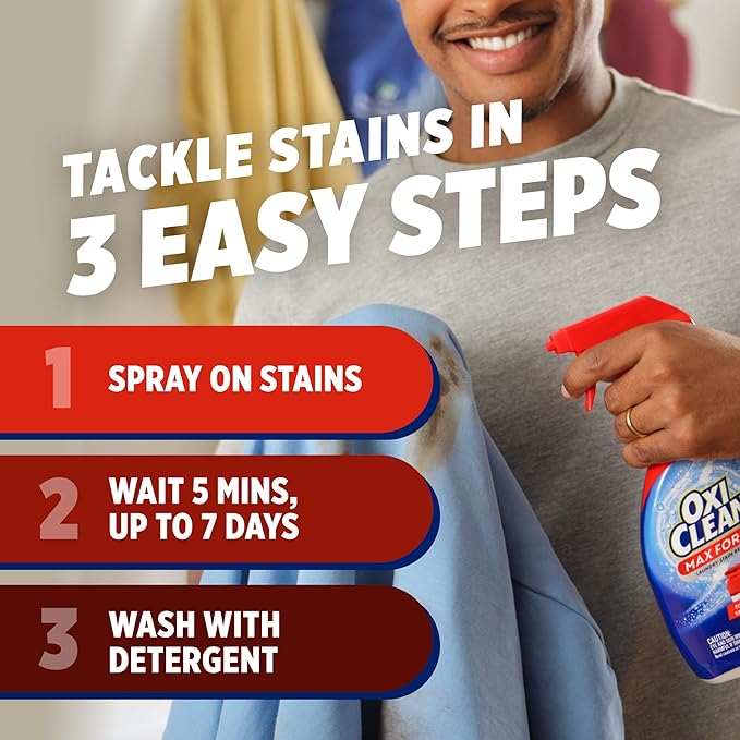 OxiClean Max Force Laundry Stain Remover Spray, 12 Fl. Oz, 3-Pack