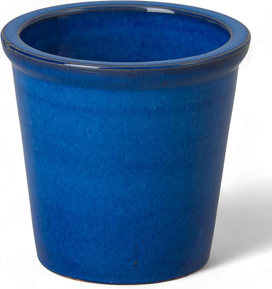 Emissary Round Stoneware Planter (Parent SKU 12012) (Blue, 8" D x 7" H)