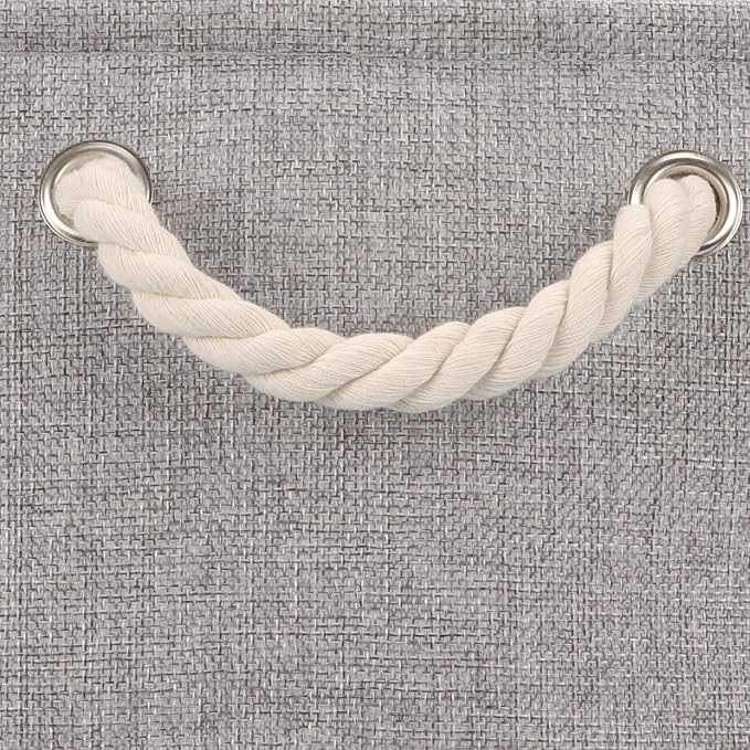 Bidtakay Grey Baskets [2-Pack] Shelf Baskets for Storage 16" X 11.8" X 11.8" Large Fabric Rectangular Decorative Storage Basket Organization Bins for Shelves Closet Home Organization(Grey)