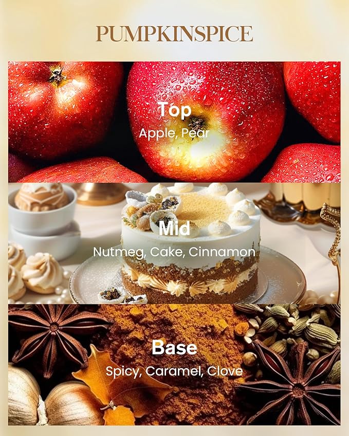 M&SENSE Pumpkin Spice Scented Candle, Soy Candles 14.1oz 60H Burn Time Slow Burning, Fall Scent Unique Halloween Gifts Home Decor