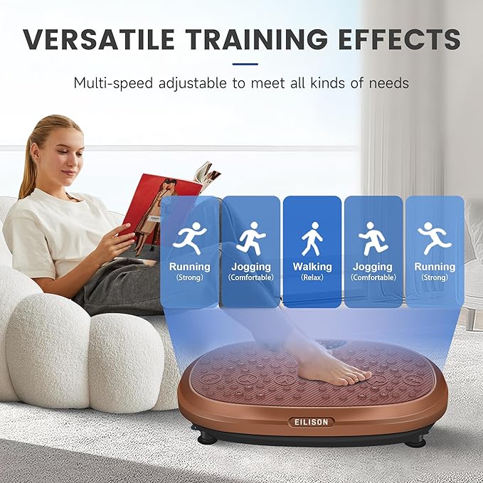 EILISON FitMax 3D XL Vibration Plate Exercise Machine - Whole Body Workout Vibration Platform w/Loop Bands - Lymphatic Drainage Machine for Weight Loss, Shaping, Wellness, Recovery