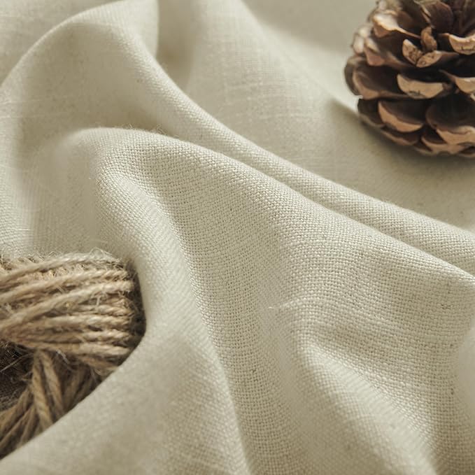 Joydeco Linen Curtains, 90 Inch Length, 2 Panels Set for Living Room, Light Filtering