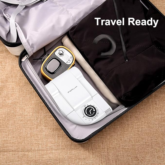 FORLIM Boot Dryer for Work Boots, Shoe Dryer with Heat Blower, Glove Dryer & Boot Warmer - 180° Adjustable Dry Rack - Telescopic Bendable Dry Ports - Intelligent Timer - White