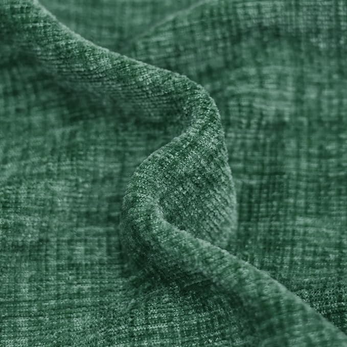 CaliTime Throw Pillow Covers Decorative 24 X 24 Inches Pack of 2 Cozy Chenille Cushion Cases for Couch Sofa Bed Living Room Home Dark Green