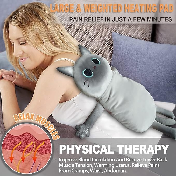 2PCS Large Microwave Heating Pads for Cramps Pain Relief, Moist Microwavable Period Menstrual Heat Packs, Cordless Warm Compress Gift for Mothers Day, Birthday, Thanksgiving, Christmas, 21*12" + 17*9"