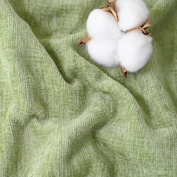 CaliTime Throw Pillow Covers Decorative 20 X 26 Inches Pack of 2 Cozy Chenille Standard Pillow Shams Cases for Couch Sofa Bed Living Room Home Sage Green