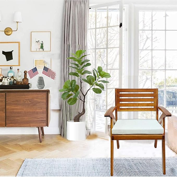 Artificial Fiddle Leaf Fig Tree 49" Fake Potted Tree with Trunks Artificial Tree Realistic Fake Plant for Modern Home Office Living Room Floor Decor Indoor Outdoor