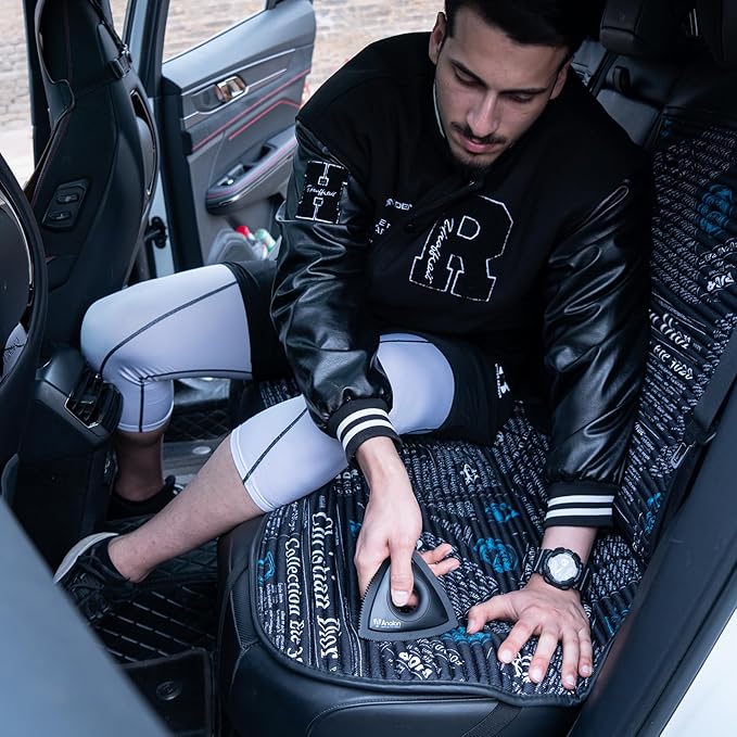 Analan Mini Pet Hair Remover for Car Detailing Supplies, Carpet Dog Hair Remover for Car Interior, Triangle Dog Hair Remover for Auto Detailing, Couch, Furniture, Lint, Carpet (Jet Black)