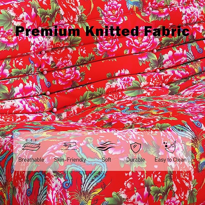 Bean Bag Chair, Loveseat Fireside Chair Bean Bag Sofa Large Bean Bag Chair for Adults, 2 Seater Bean Bag Chairs for Teens with High Density Comfortable Foam, Bean Bag for Living Room, Bedroom (Flower)