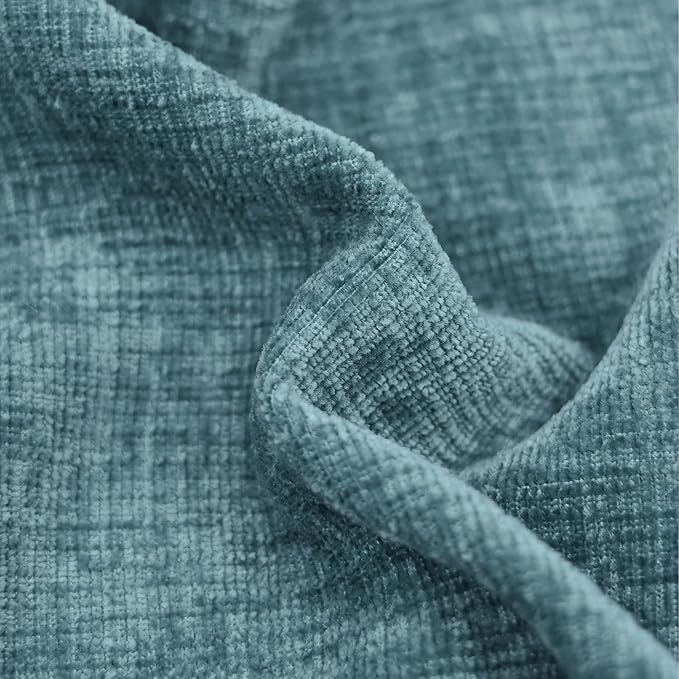 CaliTime Throw Pillow Covers Decorative 20 X 20 Inches Pack of 2 Cozy Chenille Cushion Cases for Couch Sofa Bed Living Room Home Smoke Blue