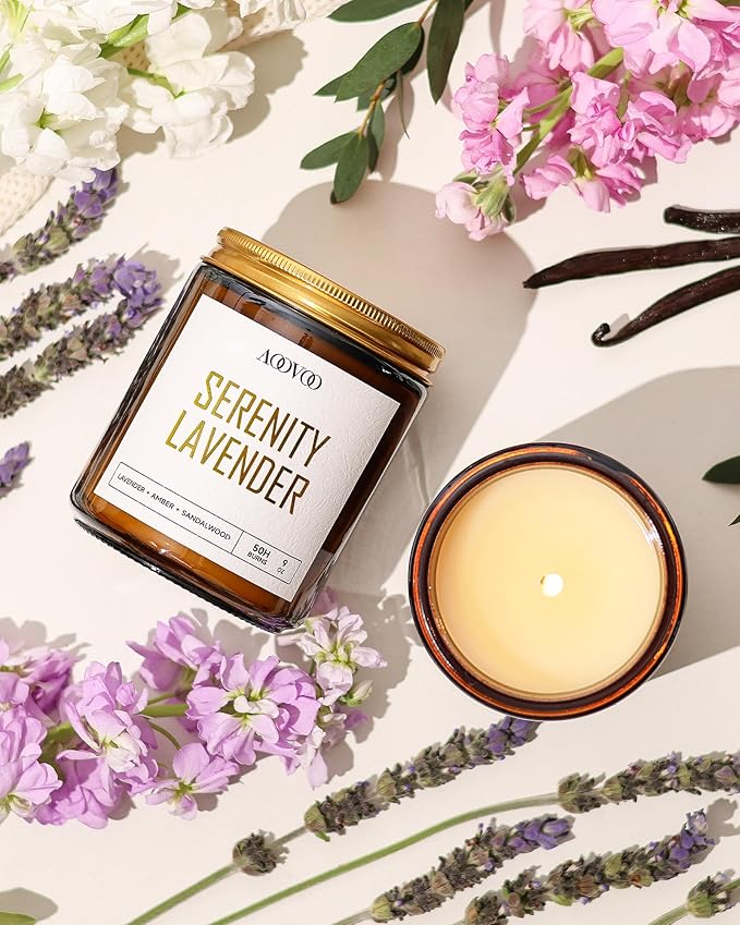 AOOVOO Scented Candles - 4PC Candle Set, 36 oz Soy Candles, Soy Candle for Home Scented, Lavender/Vanilla/Eucalyptus/Sage