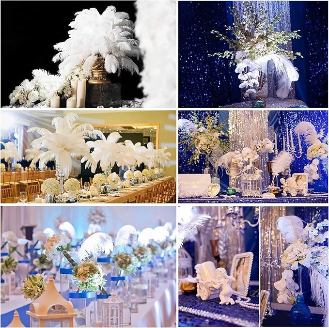 THARAHT Yellow Ostrich Feathers 12pcs Large Natural Bulk 16-18Inch 40cm-45cm for Wedding Party Centerpieces Easter Gatsbi and Home Decoration Feathers